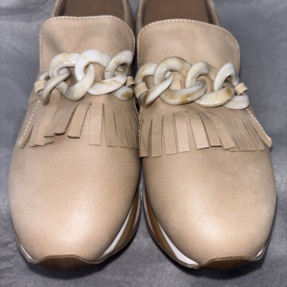 COCONUTS by Matisse Bess Platform Loafers Brown Chainlink Fringe Women's Size 8M - Picture 7 of 16